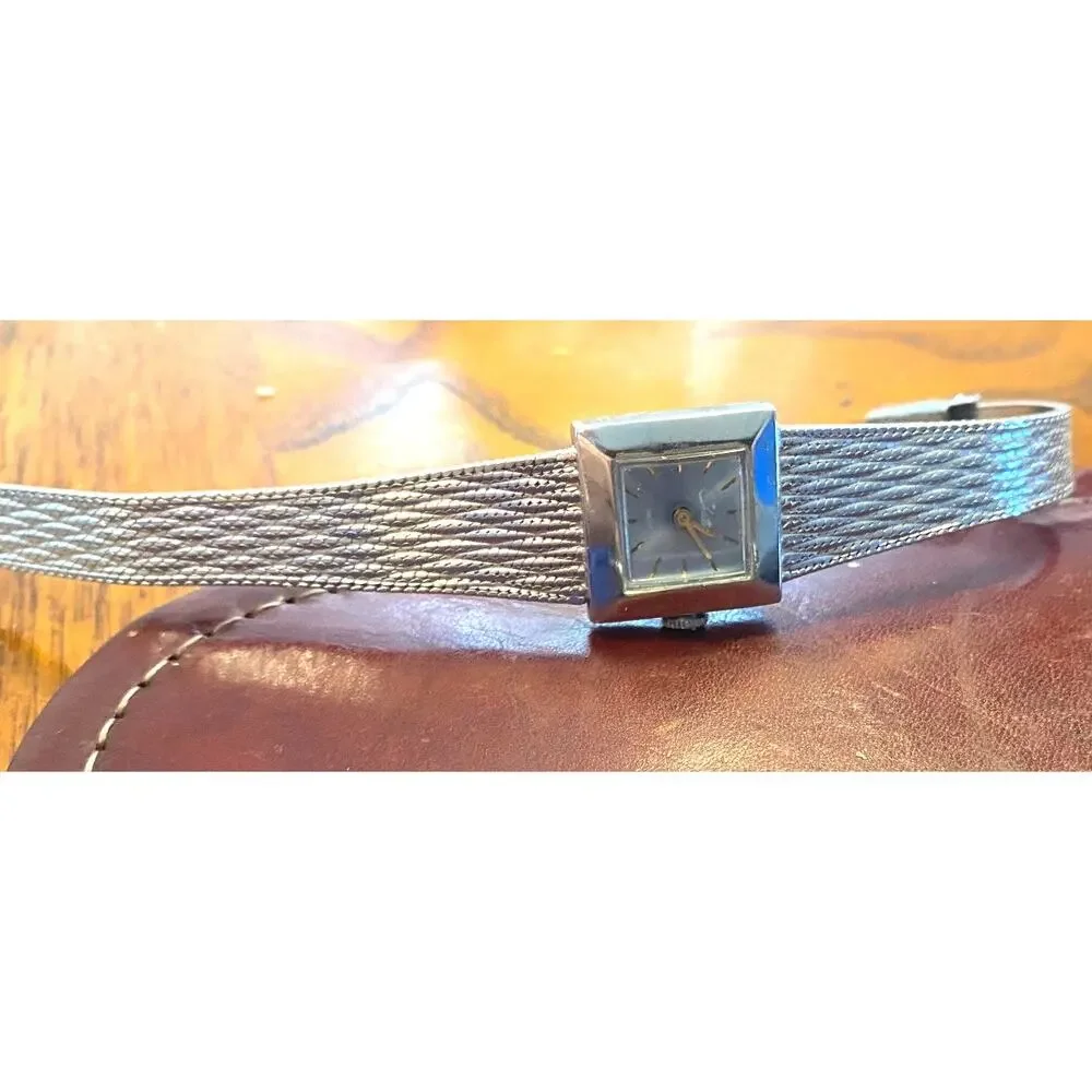 Women's VTG Chateau Swiss Watch, Silver Tone with Light Blue Face,REPAIR